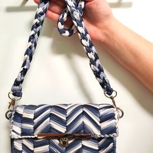 Braided Blue, Gray and White Women's Bag